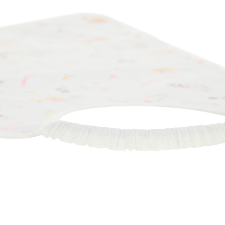 Bavoir imperméable à poche et col élastiqué imprimé fleurs 