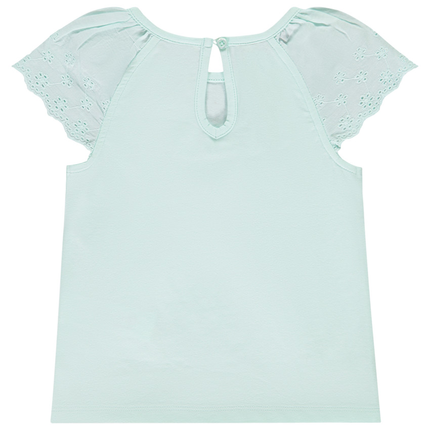 T-shirt met korte mouwen in Engels borduursel voor baby meisjes 