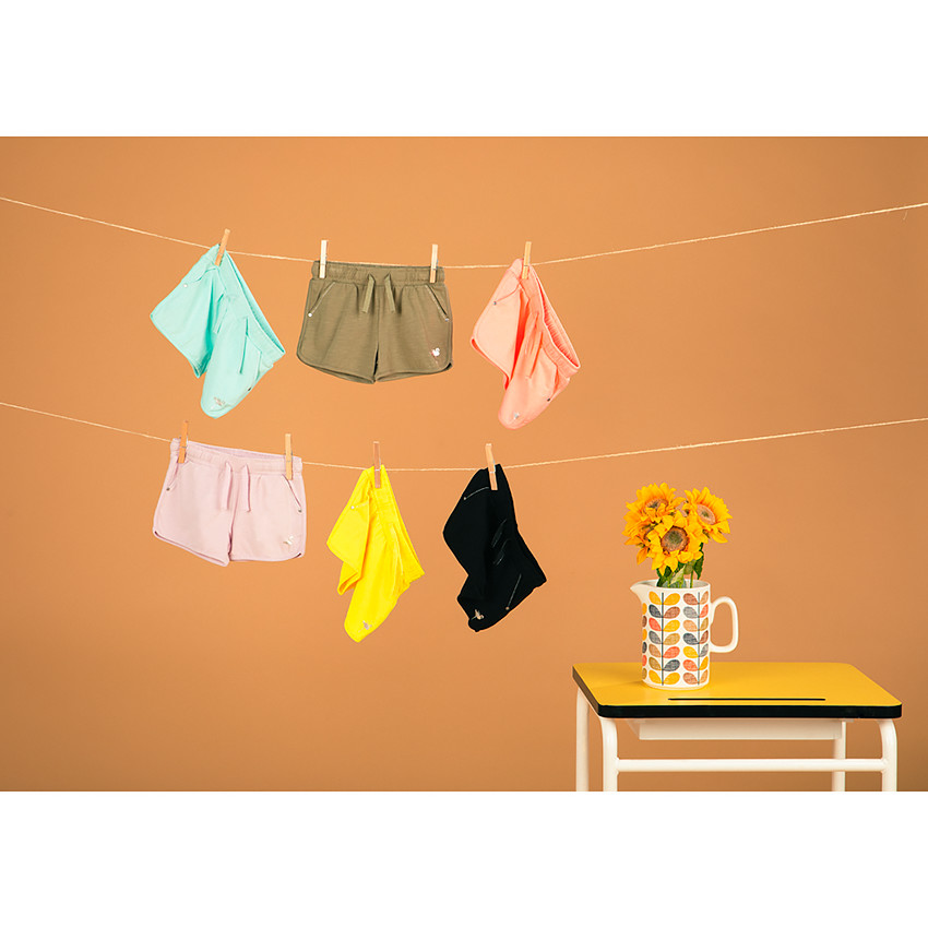 Short en jersey print flamant rose en foil pour enfant fille 