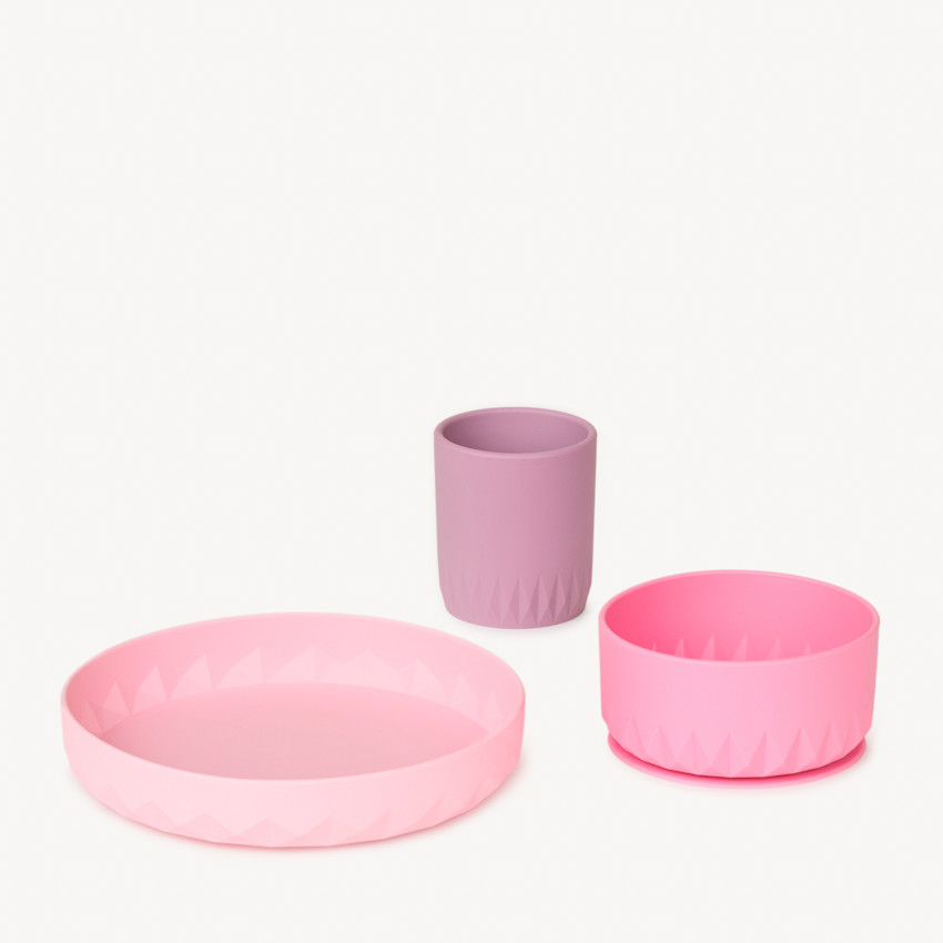 Coffret repas 3 pièces Origami en Silicone - Lila 