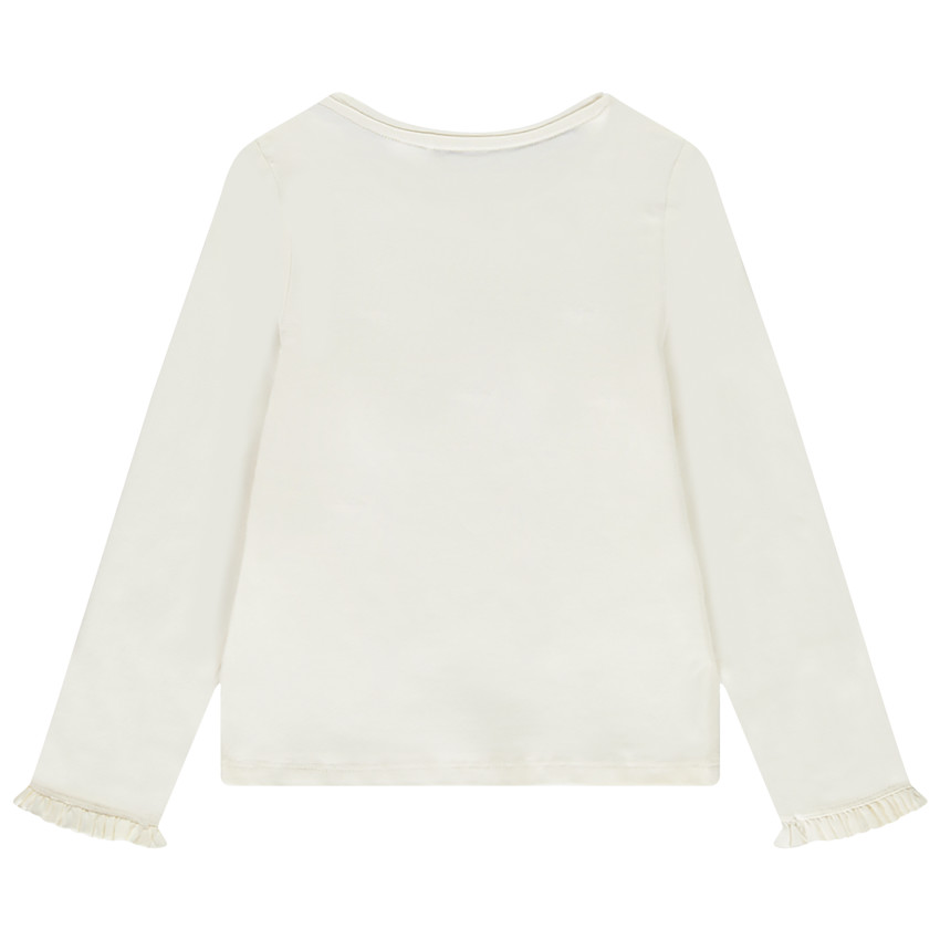 T-shirt manches longues avec nœud en tulle pour fille 