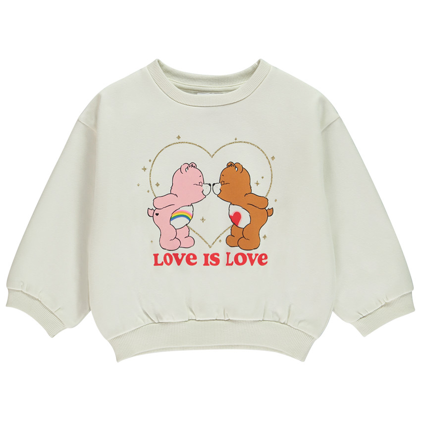 Sweat oversize print pailleté Les Bisounours pour bébé fille 