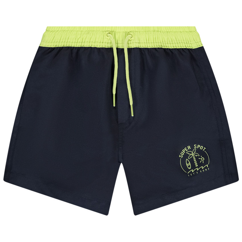 Short de bain en microfibre bicolore et printé pour garçon 