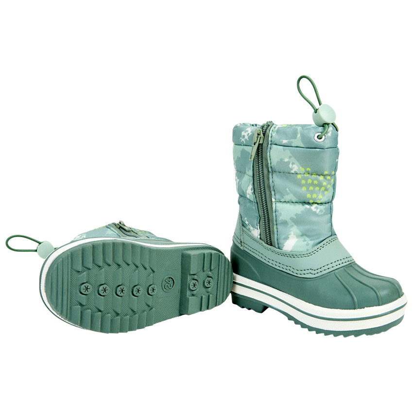 Groene camouflage après-ski met trekkoord voor baby jongen 