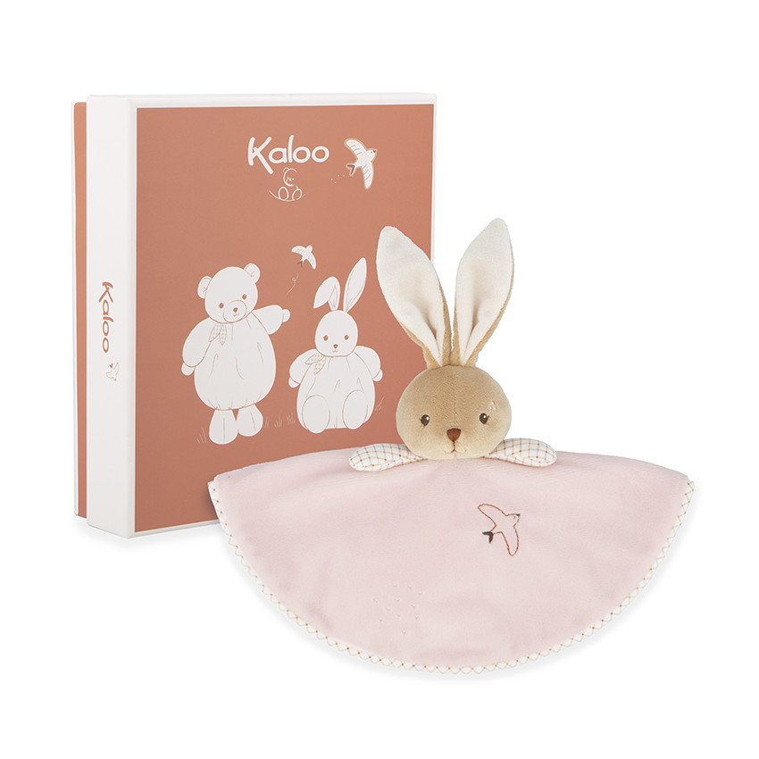 Doudou plat rond lapin rose Kaloo