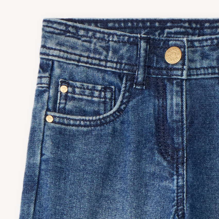 Wijde jeans in blauw stone meisjes 