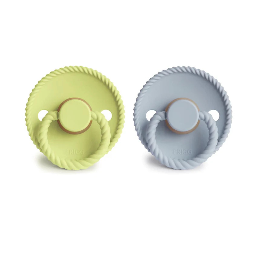 Set van 2 siliconen fopspenen 6-18M Rope Green Tea Powder Blue 