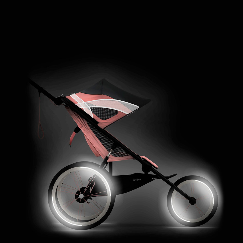 Châssis poussette running AVI - Black/Pink 