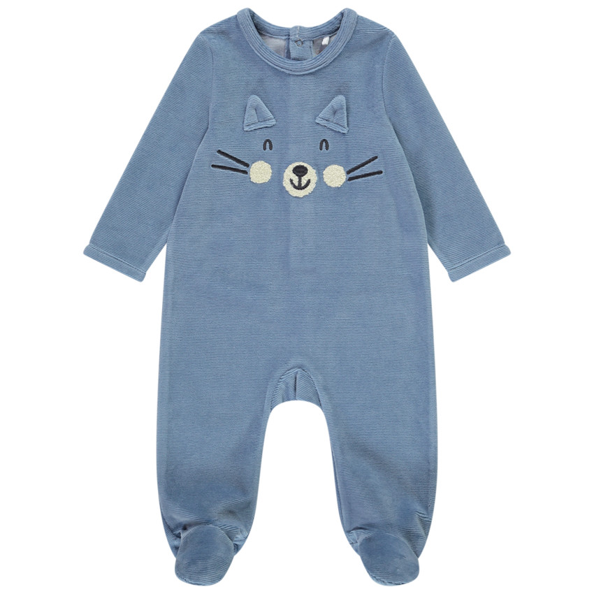 Fluwelen fantasie-onesie voor babyjongens 