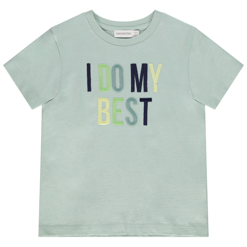 T-shirt manches courtes en jersey avec lettres bouclette pour garçon 