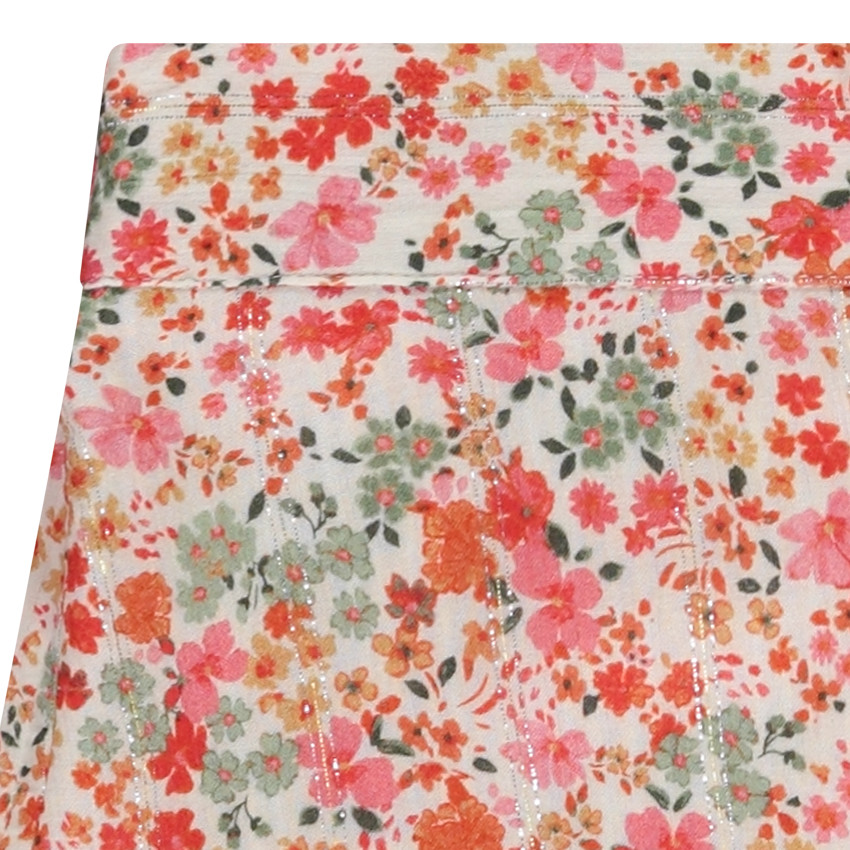 Jupe courte en voile avec imprimé fleurie pour fille 