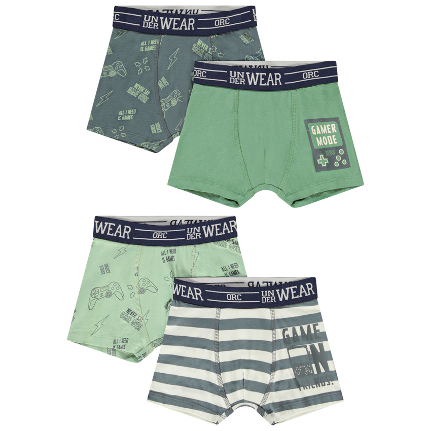 Lot de 4 boxers motifs jeux vidéo pour garçon 