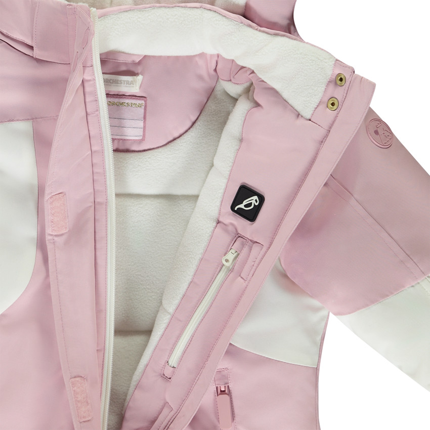 Blouson de ski en toile déperlante effet colorblock pour fille 