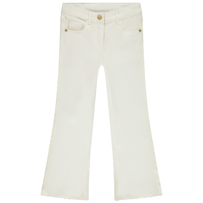 Jean trompette finition raw cut pour fille 