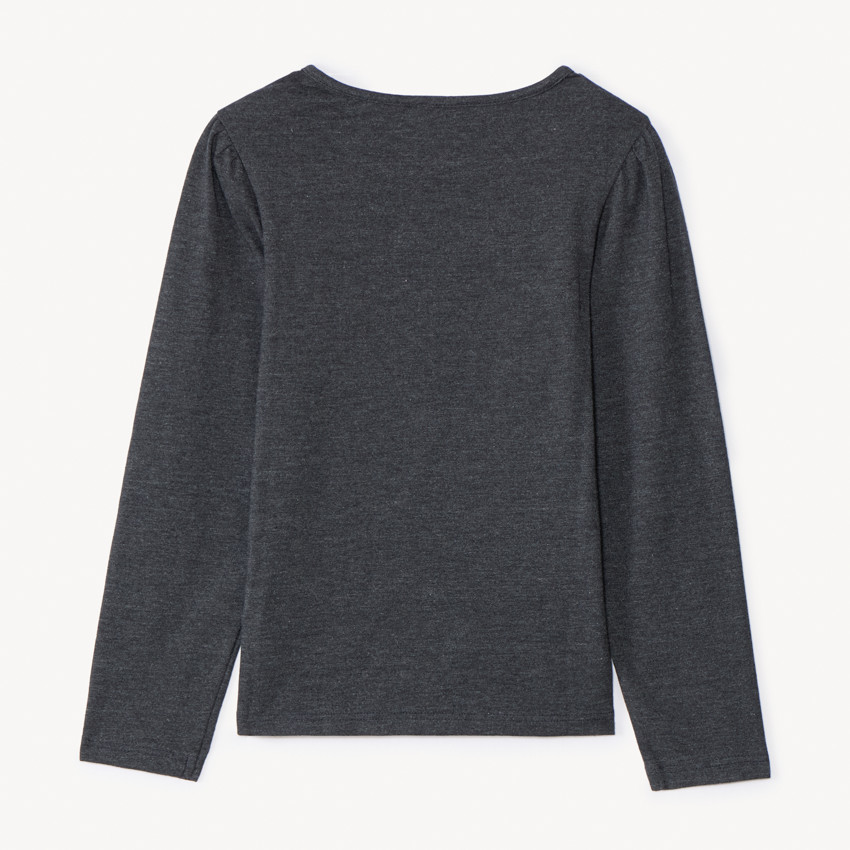 T-shirt manches longues broderie papillon pour fille 