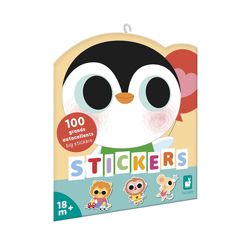 Etui met 100 grote stickers babydieren 