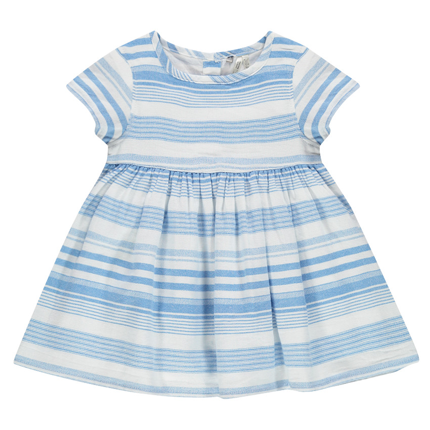 Robe rayée fantaisie en crêpe  