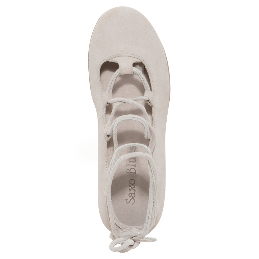 Balleries en cuir suédé avec laçage 