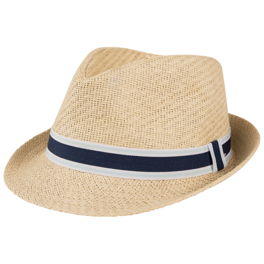 Borsalino tressé avec galon bicolore pour garçon 