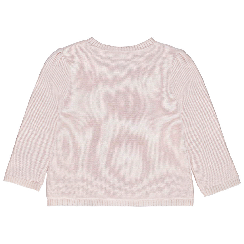Gilet en tricot point mousse avec broderie libellule pour bébé fille 