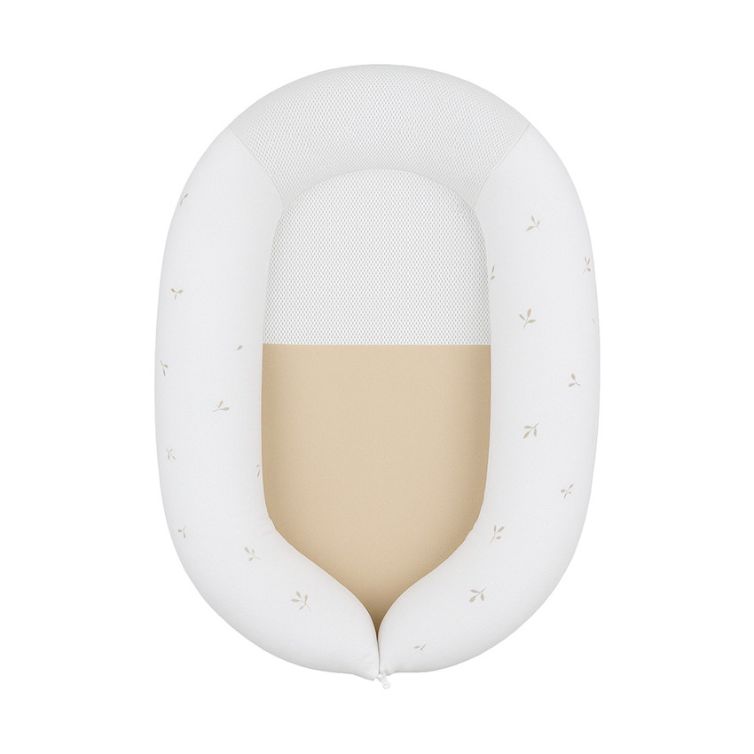 Réducteur de lit évolutif Kokkoony brodé blanc/beige 