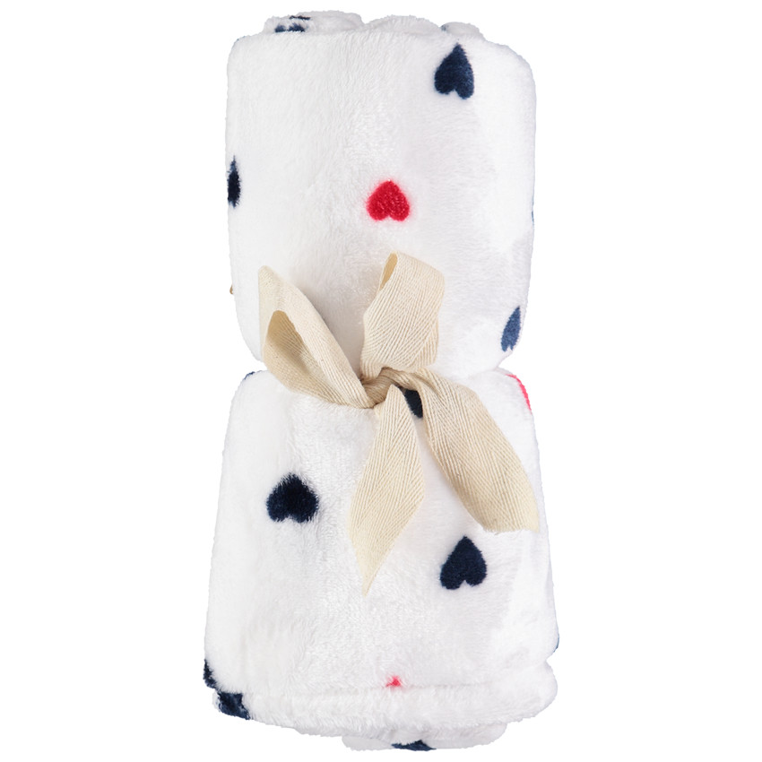 Couverture en sherpa à coeurs all-over 