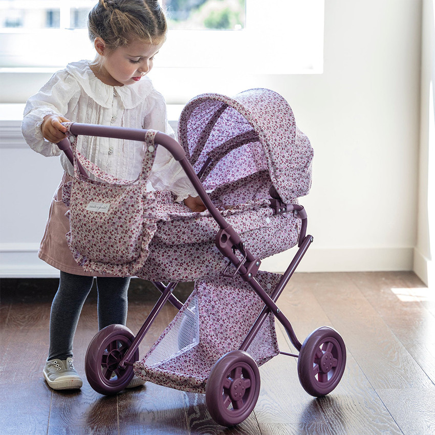 Poussette Landau pour poupée Cherry Fleurs 