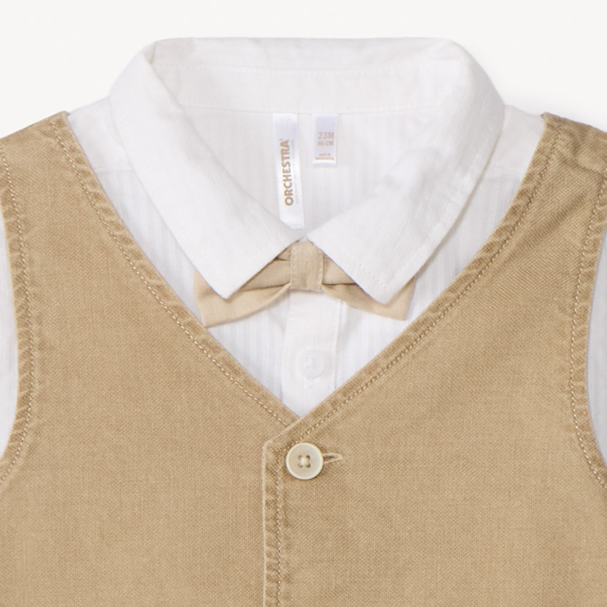 Ensemble 3 pièces avec nœud papillon pour bébé garçon 