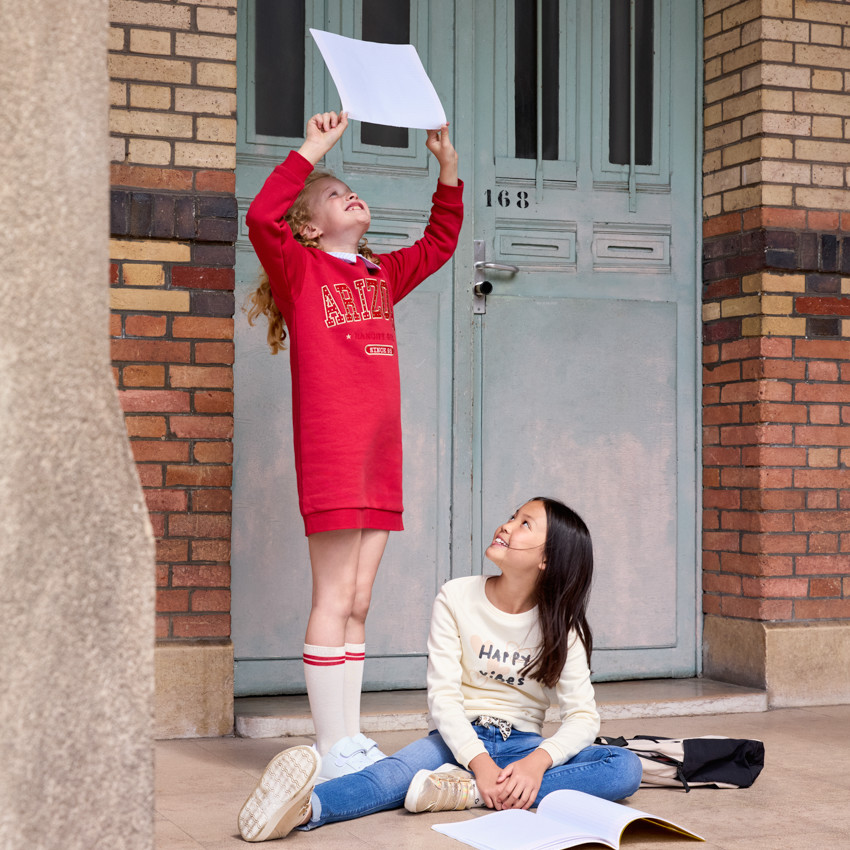 Fantasiejurk van fleece met hemdkraag voor meisjes 