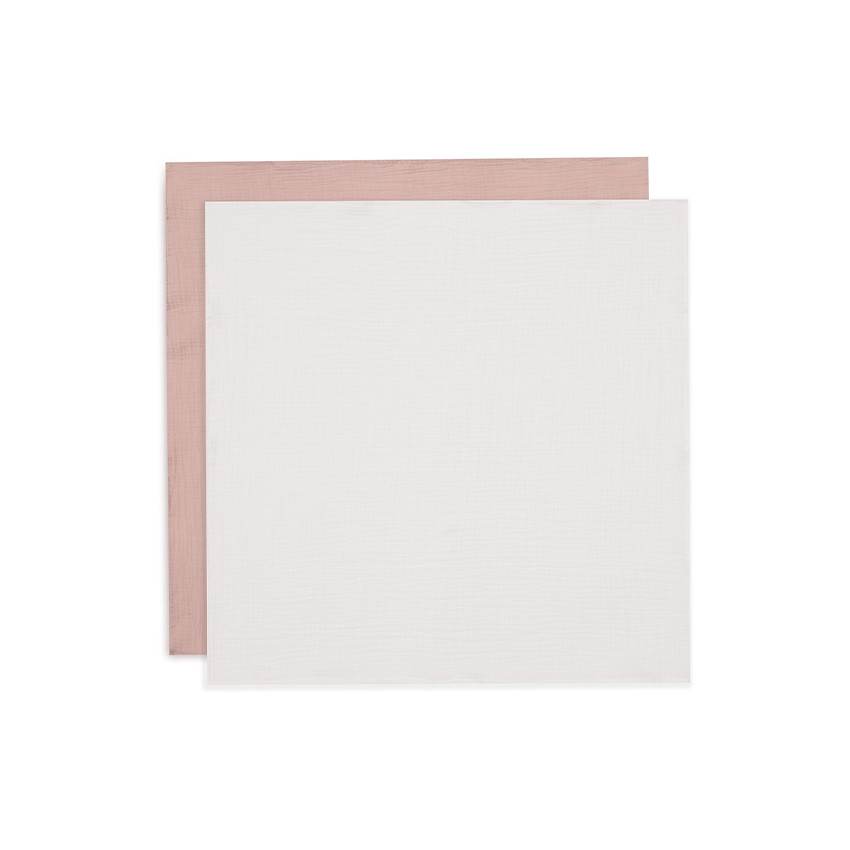 Lot de 4 langes tétra gaze de coton Wild Rose et Ivory 70 x 70cm  