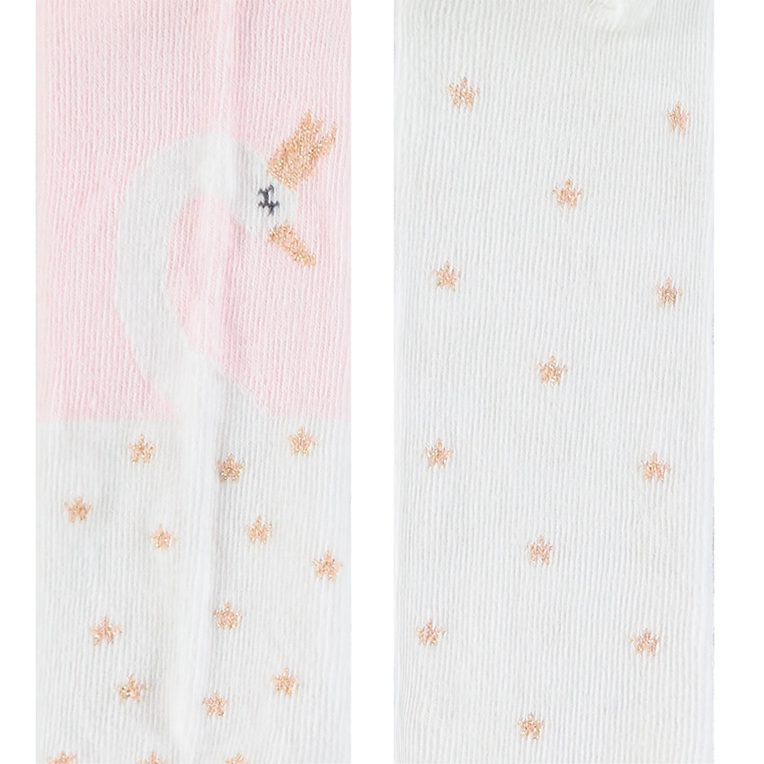 Lot de 2 collants épais à étoiles dorées pour bébé fille 