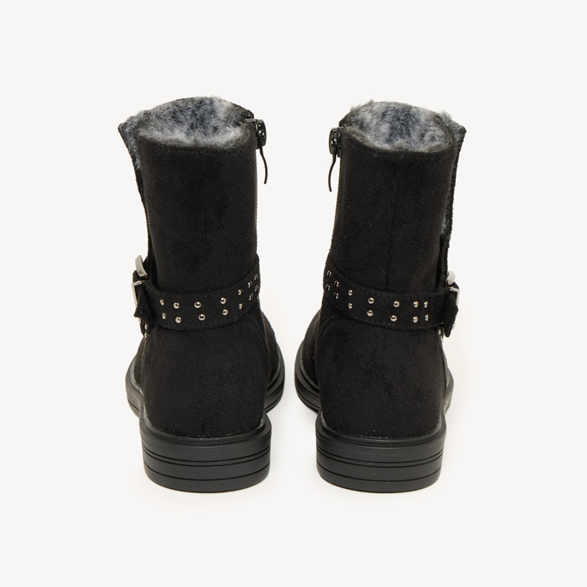 Demi-bottes fille zippées en fausse fourrure 