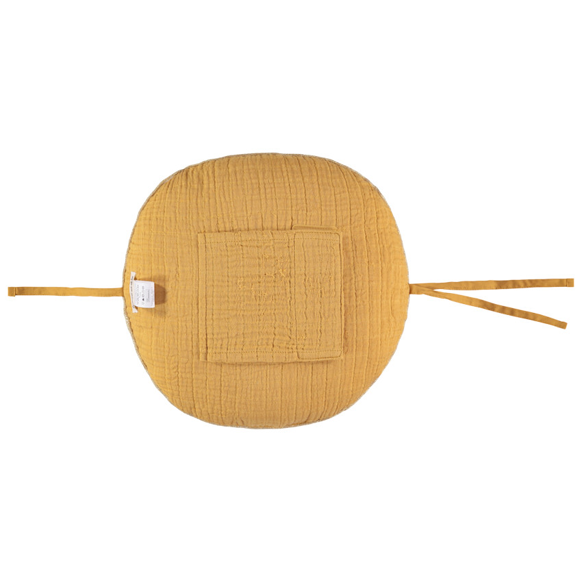 Coussin décoratif rond en tétra modulable en tour de lit ou de parc 