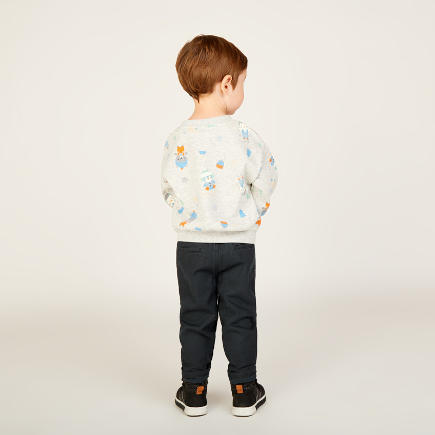 Oversized sweater met ski-print voor babyjongen 
