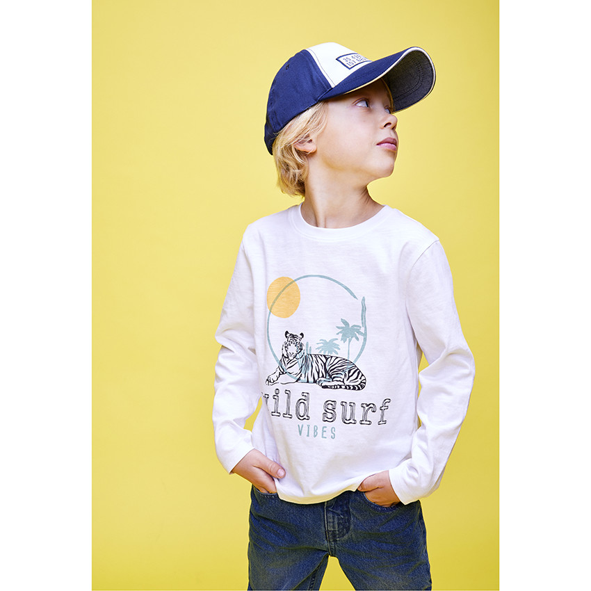 Casquette bicolore patch coordonnées GPS pour garçon 