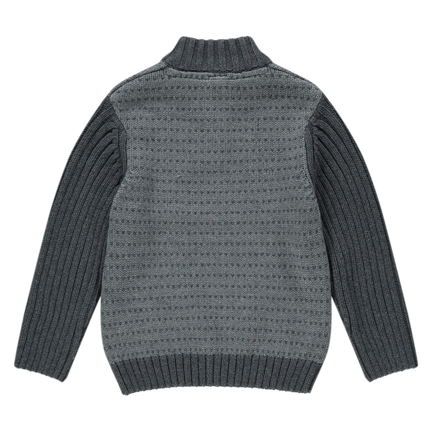 Pull en tricot fantaisie avec col boutonné 