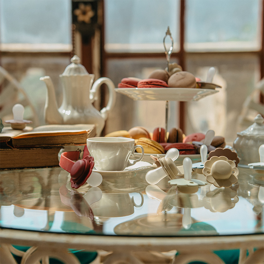 Fopspeenclip in siliconen Wonder raw umber 