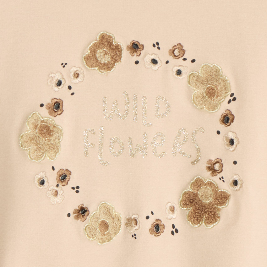 Sweatshirt bimateriaal met sherpa lusjes voor babymeisje 