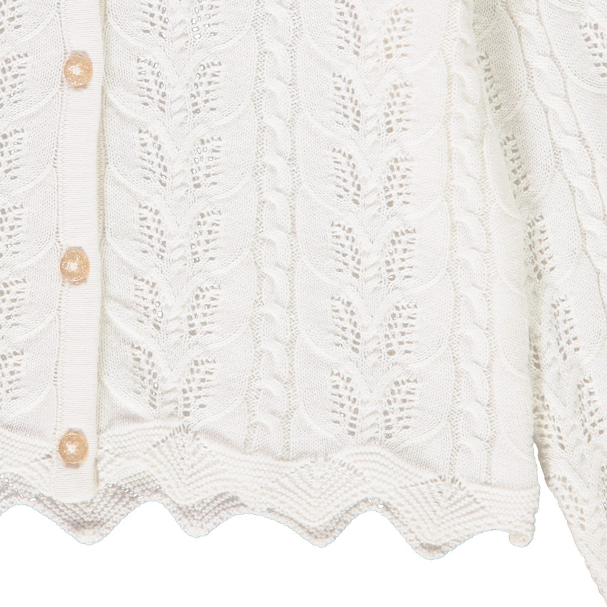 **Gilet in ajour breiwerk met steekpatronen voor meisjes** 