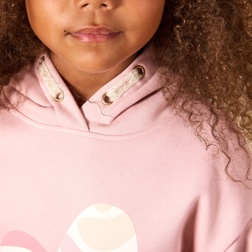 Robe uni à manches tombantes avec print bouclette pour fille 