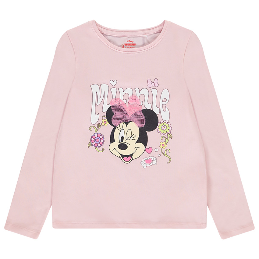 Lange mouwen T-shirt met Minnie Disney en pailletten voor meisjes 