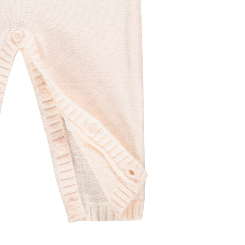 Combinaison longue en tricot avec maille fantaisie ajourée pour bébé fille 