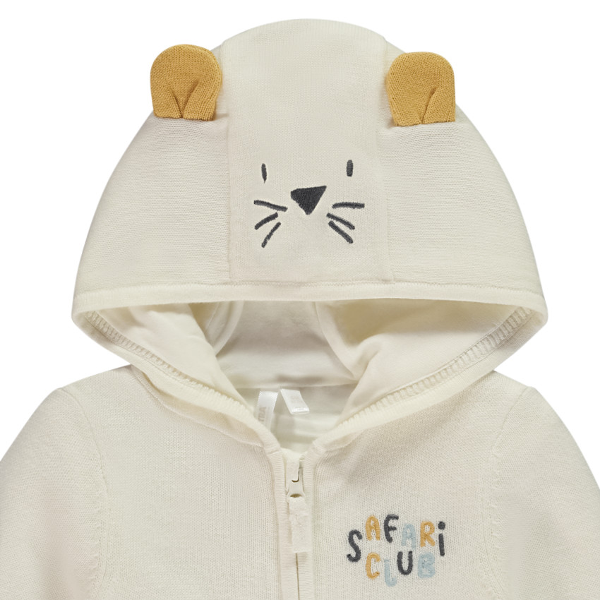 Gilet tricot à capuche ludique tigre pour bébé 