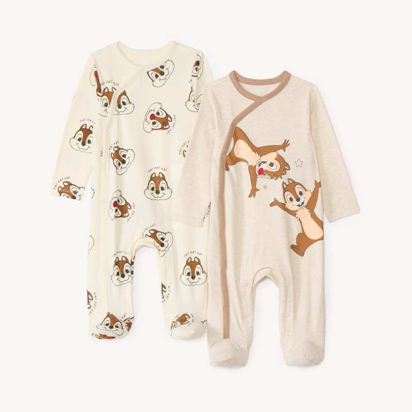 Set van 2 slaapzakken Tic en Tac Disney voor babyjongens met verschillende openingen afhankelijk van de leeftijd. 