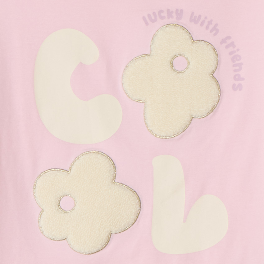 T-shirt met korte mouwen en badstof patches voor meisjes 