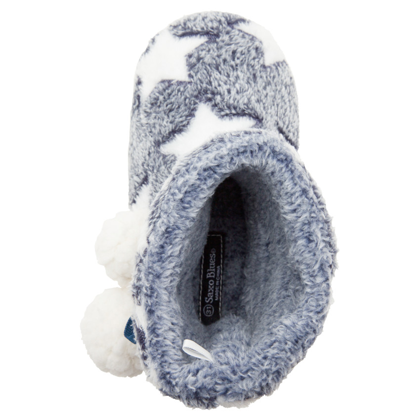 Pantoffellaarsjes van sherpastof, volledig gevoerd met pompons van maat 24 tot 27 