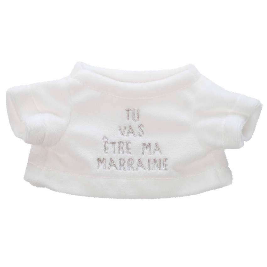 T-shirt d'habillage nounours "Tu vas être marraine" 