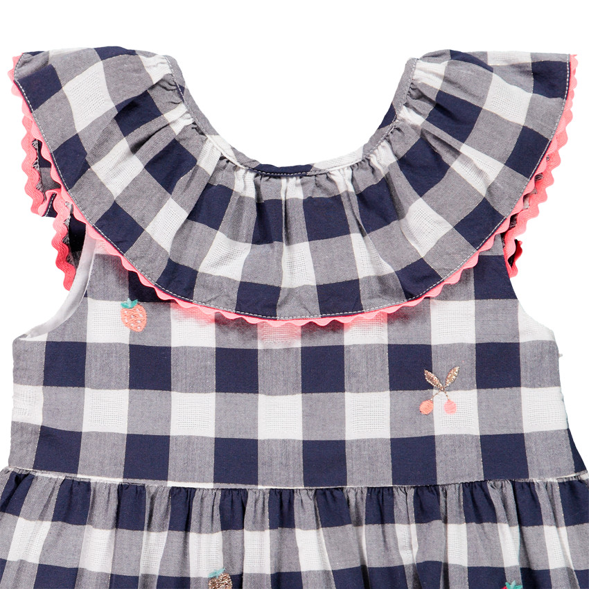 Tunique manches courtes à carreaux pour bébé fille 