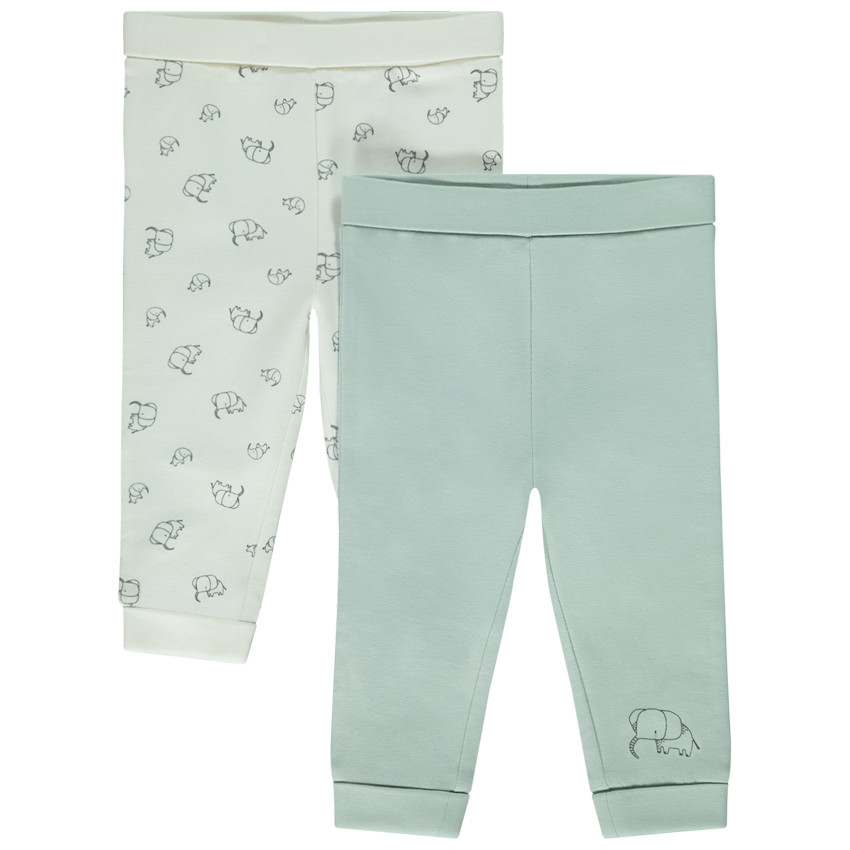 Set van 2 evoluerende boxershorts met olifanten voor baby jongens 