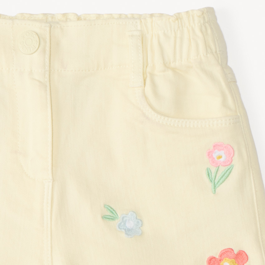 Short van denim met bloemembroidery voor meisjes 